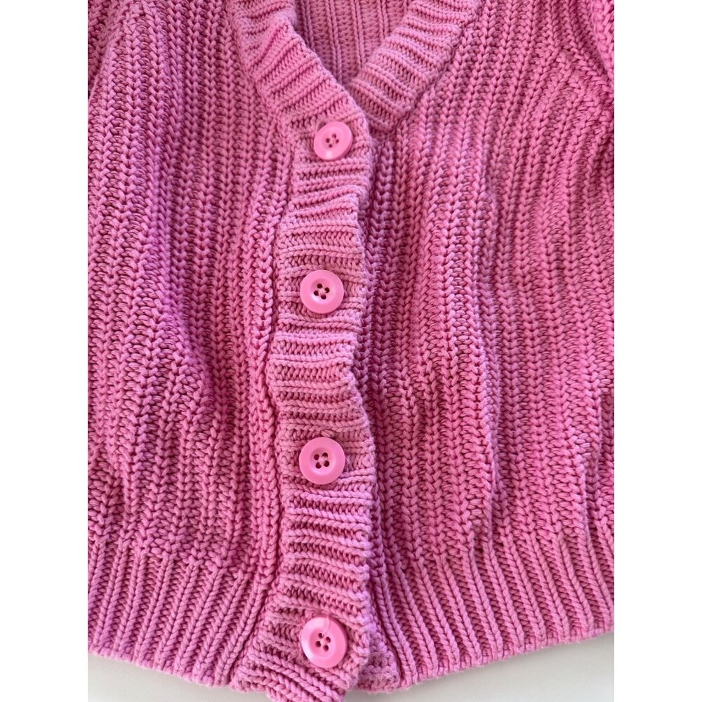 Hanna Andersson Pink Ribbed Button Cardigan - Picture 6 of 7